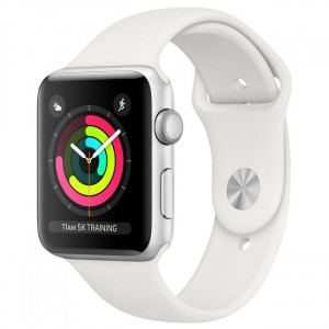 Apple Watch Series 3 GPS 38mm Silver Aluminum Case with White Sport Band (MTEY2)
