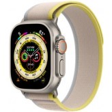 Apple Watch Ultra GPS + Cellular 49mm Titanium Case with Yellow/Beige Trail Loop - S/M (MNHD3/MNHK3)