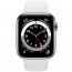 Apple Watch Series 6 GPS + LTE 40mm Silver Stainless Steel Case w. White Sport Band (M02U3/M06T3), отзывы, цены | Фото 3